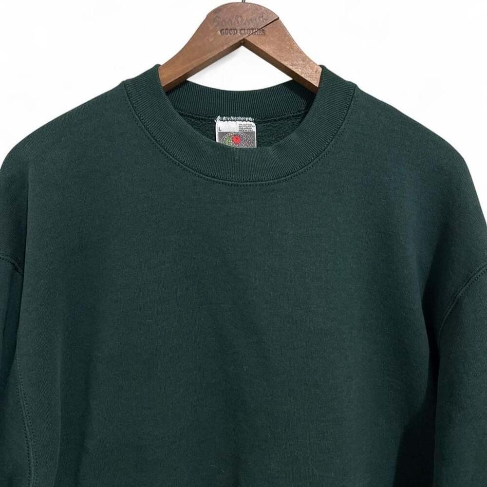 Fruit of the Loom Vintage Sweatshirt Size L Forest Green USA Made